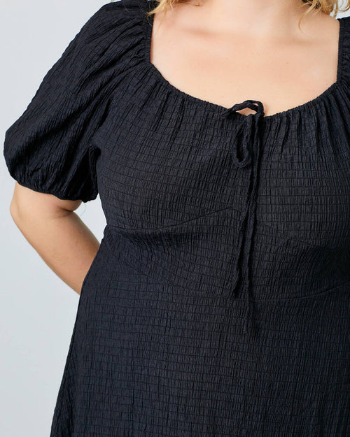 Black Textured Rita Dress