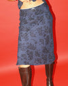 Navy Floral Slip Skirt