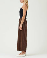 Brown Wide Leg Satin Pants