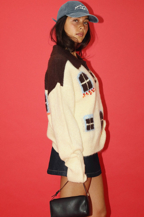 My House Collared Sweater