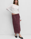 Burgundy Plaid Frances Skirt