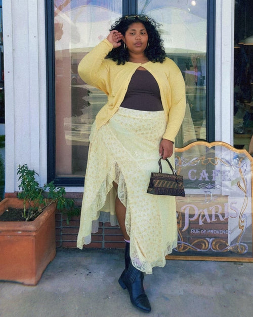 Butter Floral Ruffle Maxi Skirt
