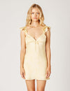 Butter Satin Flutter Sleeve Dress