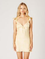 Butter Satin Flutter Sleeve Dress