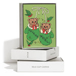 Mitten Bears Mistletoe Greeting Card