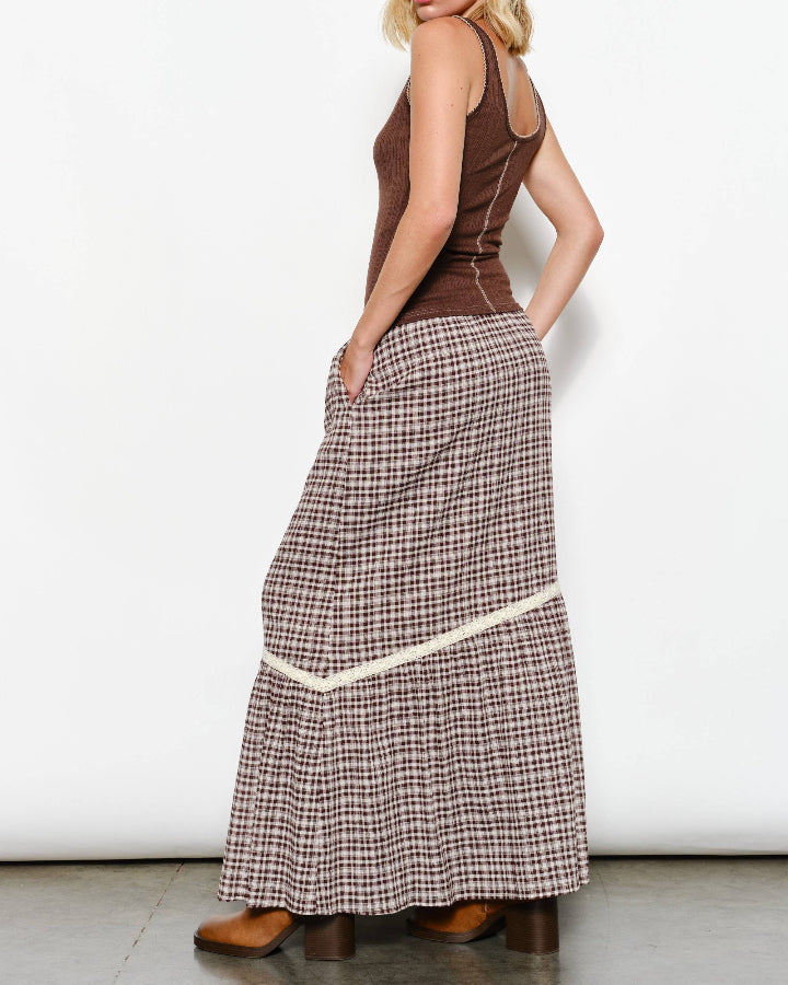 Ellis Plaid Maxi Skirt