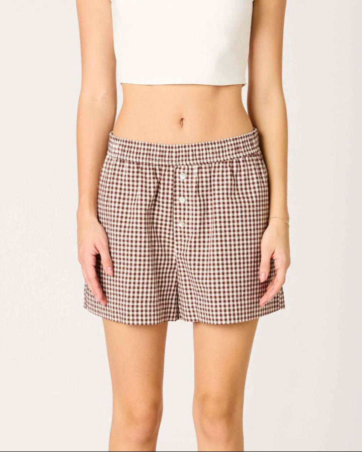 Chocolate Gingham Shorts