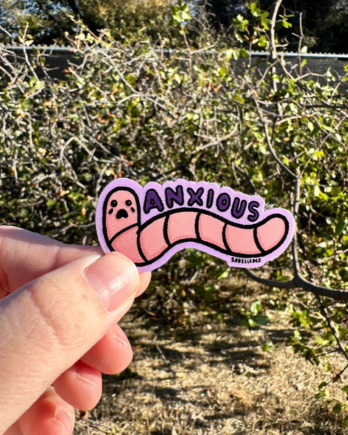 Anxious Worm Sticker