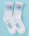 Snoopy Sports Crew Ankle Socks : Sky Line