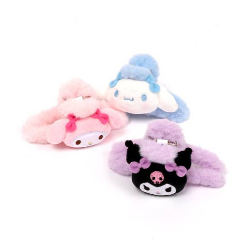 Sanrio Fluffy Hair Pin Claws Clip: Kuromi