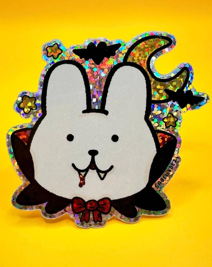 Vampire Bunny | Halloween Vinyl Sticker | Weatherproof