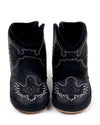 Black faux leather baby cowboy boots