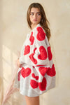 Oatmeal Oversized Heart Cardigan