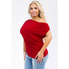 Plus Burgundy Off Shoulder Ruched Top