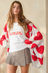 Oatmeal Oversized Heart Cardigan