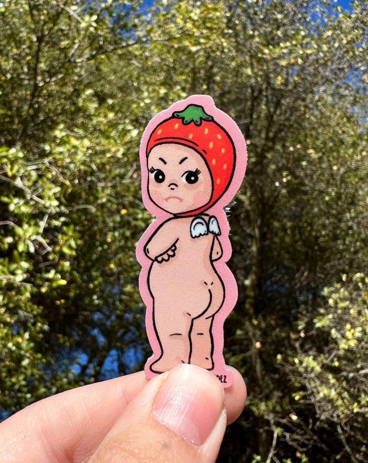 Angry Strawbaby Sonny Angel/Kewpie Doll: Pink