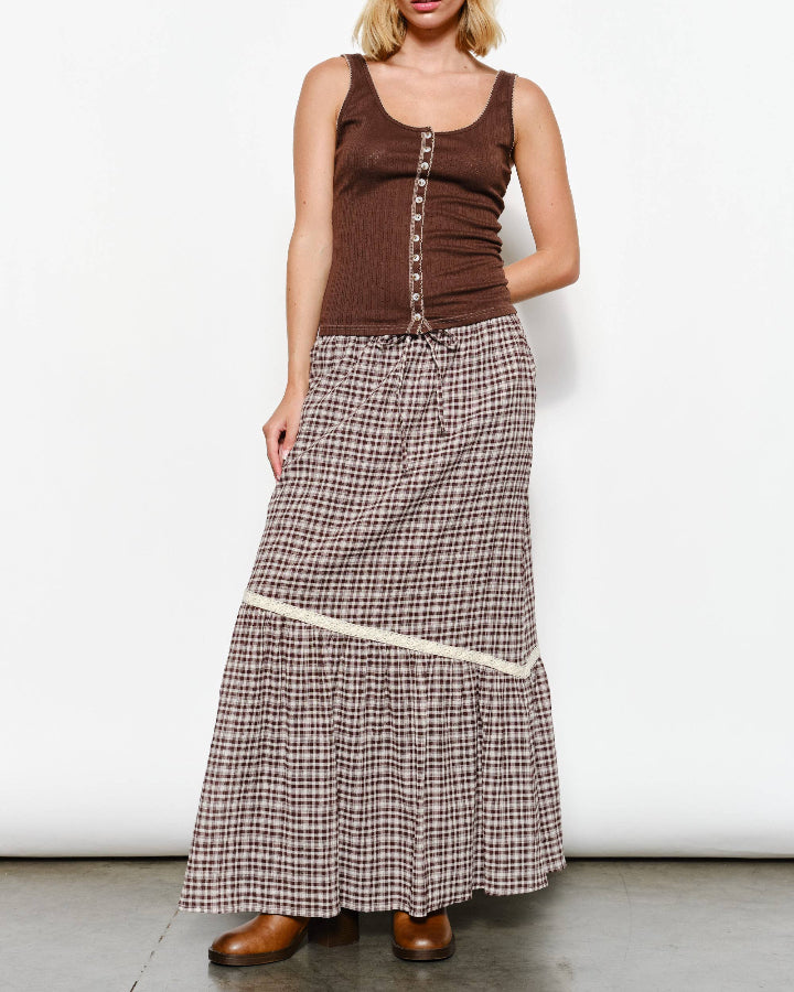 Ellis Plaid Maxi Skirt