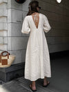 French Puff Sleeve Backless Dress