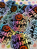 I Love Spooky Shit Holographic Vinyl Sticker