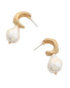 Open Hoop Freshwater Pearl Earrings