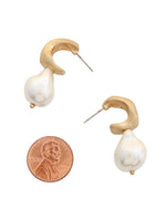 Open Hoop Freshwater Pearl Earrings