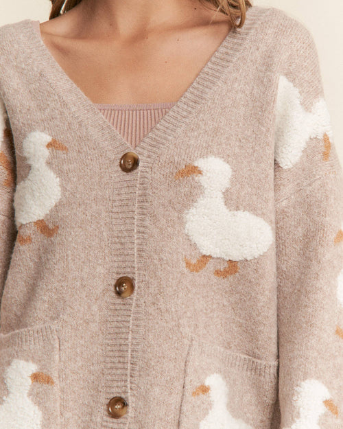 Fuzzy Duck Cardigan