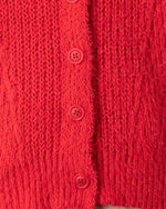 Fuzzy Red Chunky Cardigan