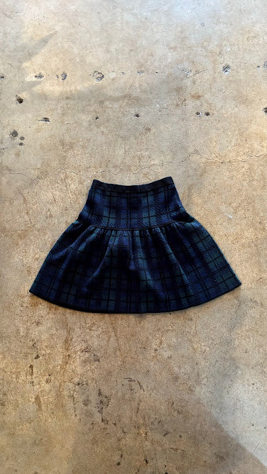 Vintage Green Plaid Mini Skirt