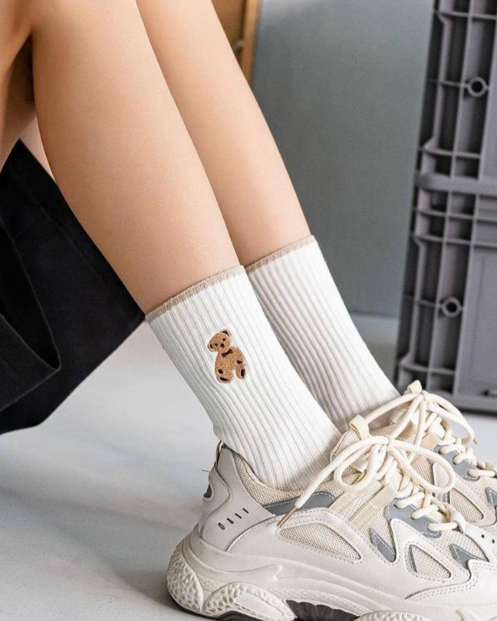 Ivory Teddy Bear Socks