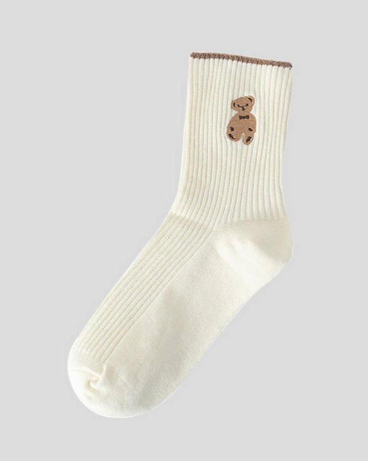 Ivory Teddy Bear Socks