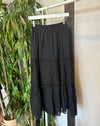 Black Tiered Draw String Skirt