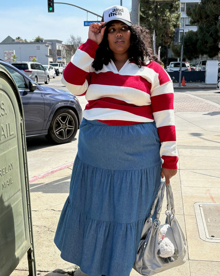 Red Rugby Stripe Sweater