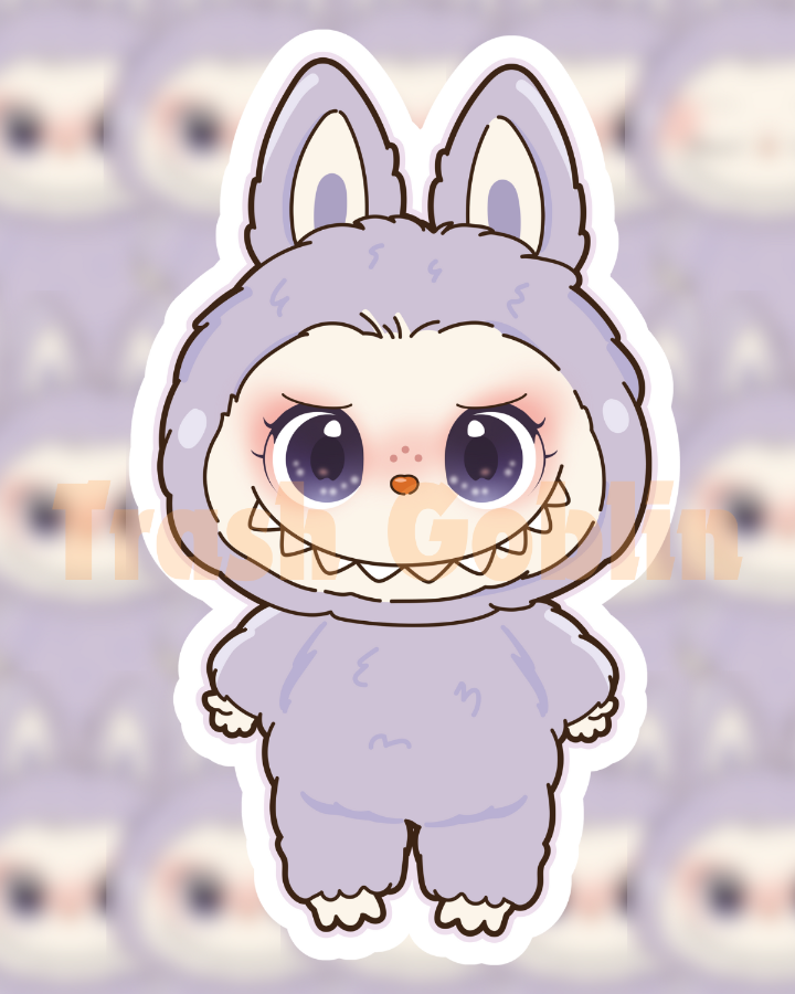 Pastel Purple Labubu Vinyl Sticker