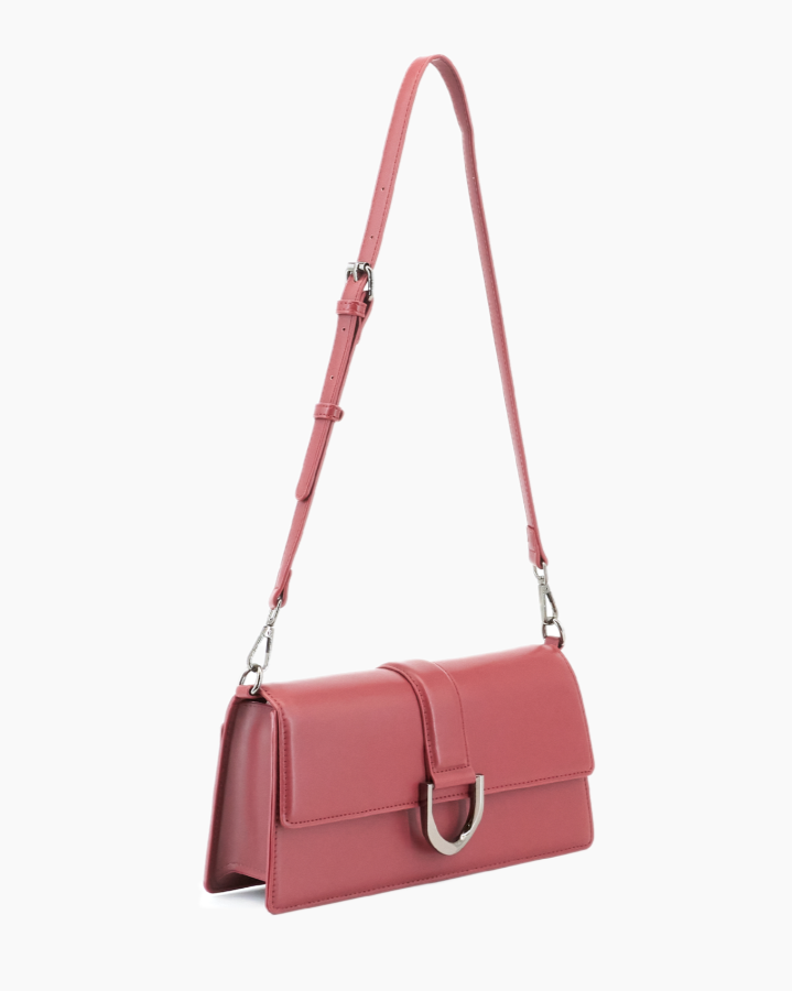 Georgie East West Buckle Crossbody Bag: Red