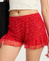 Red Rose Ruffle Bloomer Shorts