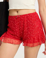 Red Rose Ruffle Bloomer Shorts