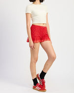 Red Rose Ruffle Bloomer Shorts