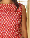 Strawberry Gingham Smocked Tank