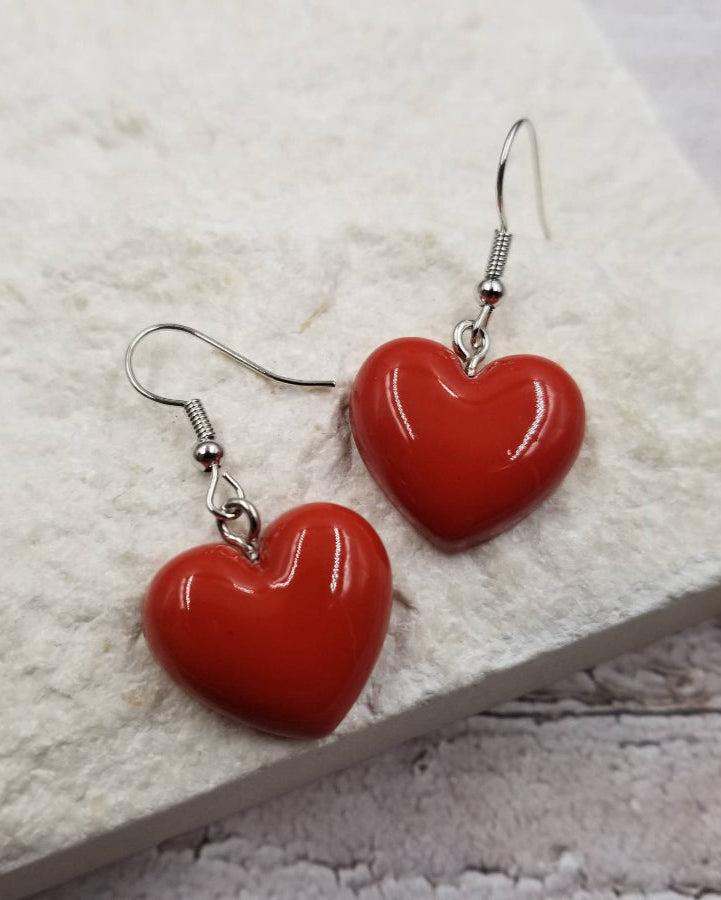 Red Hot Heart Earrings