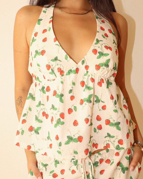 Strawberry Fields Halter Top