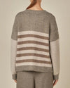 Taupe Color Block Stripe Cardigan