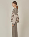 Taupe Color Block Stripe Cardigan