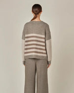 Taupe Color Block Stripe Cardigan