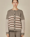 Taupe Color Block Stripe Cardigan