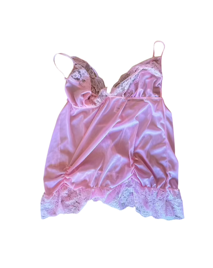 Vintage Pink Sheer Lace Top
