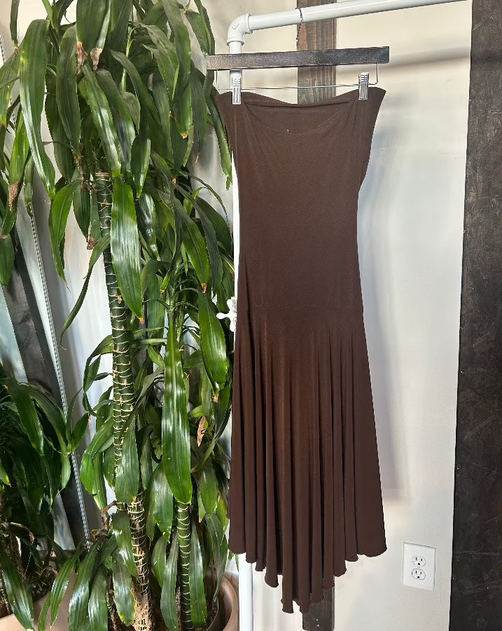 Vintage Ruched Chocolate Dress