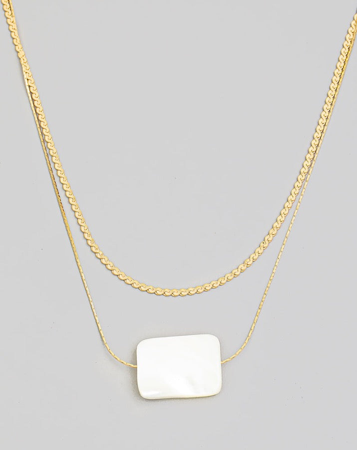 White Abalone Pendant Necklace