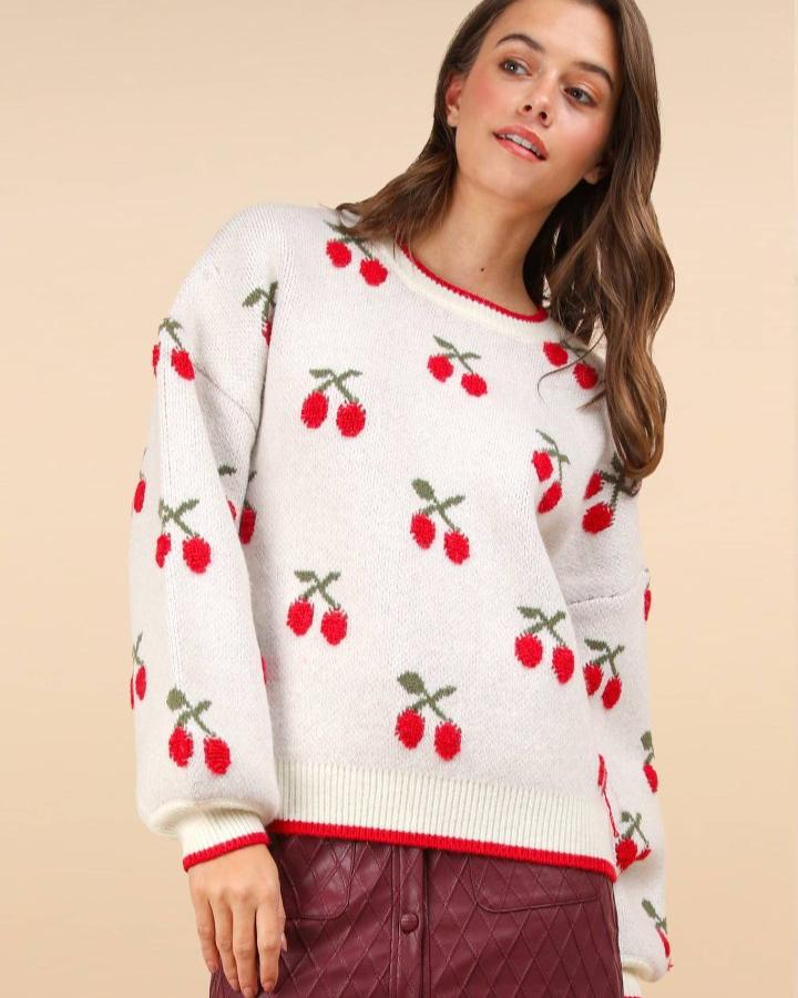 White Cherry Sweater