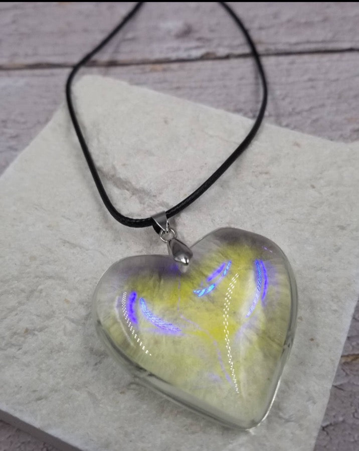 Clear Glass Heart Necklace