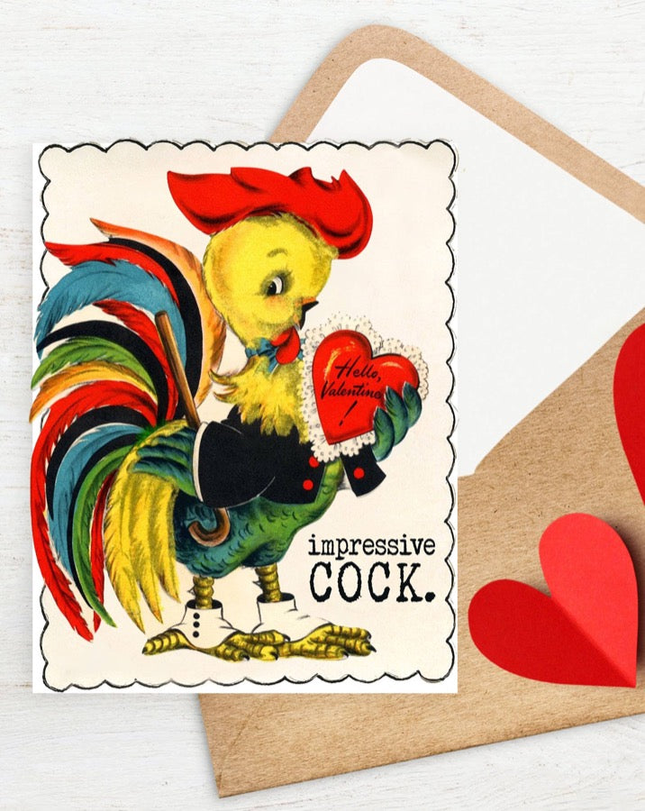VALENTINE'S DAY: "Impressive Cock" notecard